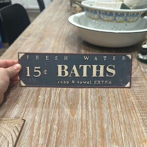 Vintage Bath metal Sign